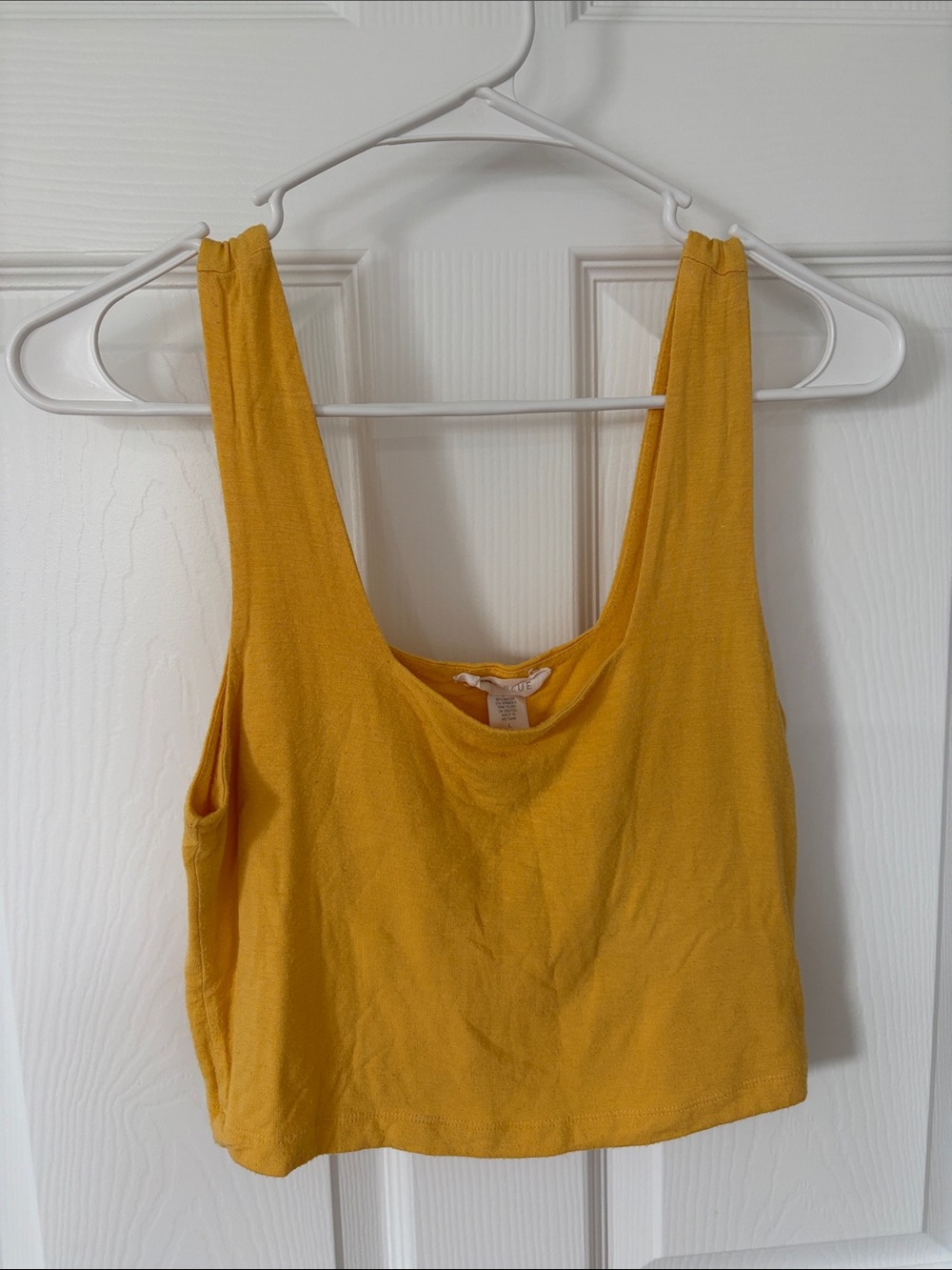 Women’s Cropped Tank Top in Mustard Yellow